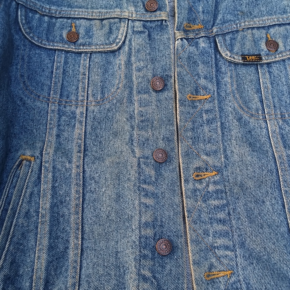 Vintage Lee Denim Jacket Honda Eagle Patch Men's M Jean Trucker - Picture 9 of 10